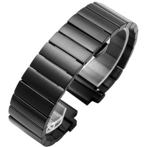 Geschikt for heren TIMEX T2N720 T2N721 TW2R55500 T2N739 geschikt for Garmin Soild roestvrijstalen horlogeband horlogeband 24 * 16 mm Lug End metalen armband (Color : A-black, Size : 24-16mm)