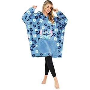 Disney - Eeyore Stitch - Hoodie Deken - Blauw Tropisch - Sherpa Fleece Oversized