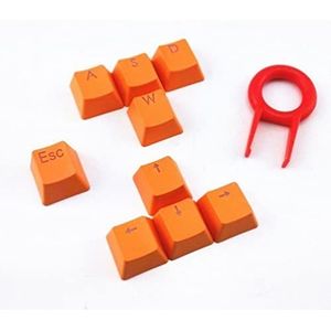 MX Oranje Keycaps 9 Toetsen Set, PBT Backlit Doorschijnende Keycaps Compatibel Voor Cherry MX Mechanische Toetsenbord Oranje met Trekker