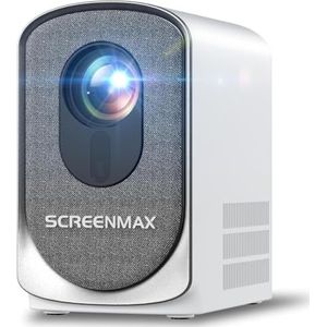 SCREENMAX C7 Mini Beamer Wifi 6 Bi-Bluetooth, 1080p Ondersteunt Videobeamer, Elektronische Focus Mobiele Projector, Thuisbioscoop, Compatibel met IPhone/Android/Laptop/TV Stick