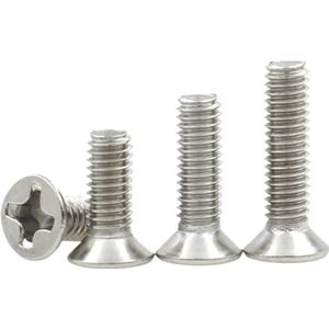 Schroeven, roestvrijstalen schroeven, verzonken kop kruiskopschroeven, 20 stuks M1.2-M2.5(M2 x 5mm)