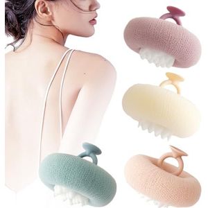 2024 Nieuwe superzachte zonnebloem zuignap badbal, 2-in-1 zonnebloem badbal, exfoliërende badspons lichaamsborstel scrubber, badkamer douchesponzen voor vrouwen mannen (4 stuks)