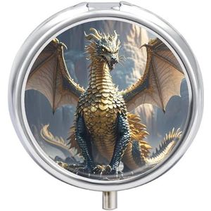 Draagbare Pillendoos Pil Case Draak Paars Maan Reizen Pillendoos Kleine Pil Case Dagelijkse Pil Container Pil Organizer Pocket Geneeskunde Doos Leuke Pil Case