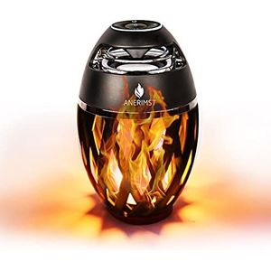 ANERIMST Led-vlammenlichtluidspreker, voor buiten, bluetooth-luidspreker met superieur stereogeluid, BassUp, IP65 waterdicht, perfecte draadloze luidspreker, tafellamp voor kerstcadeau