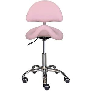 JAVPTAV Rolstoel met rugleuning, in hoogte verstelbaar, cosmeticisstoel met wieltjes voor tandartspraktijken, massages, ziekenhuis en kliniek.