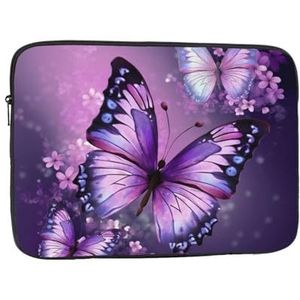 Laptop Case Sleeve 12 inch Laptop SleeveBeautiful Purple Butterfly Art Laptop Tas Shockproof Beschermende Draagtas