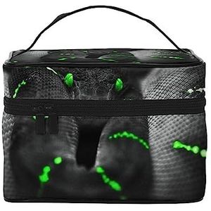 3D Snake Print Make-up Bag,Draagbare Cosmetische Zak,Grote Capaciteit Reizen Make-up Case Organizer, 3d Slang, Eén maat