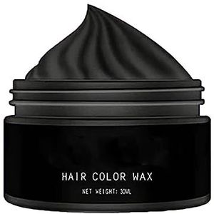 6 Colors Temporary Hair Color Wax, Washable Moisturizing Modelling Fashion colorful Hair Color Wax, Disposable Natural Matte Hairstyle Hair Color Pomade Dye Cream for Kids Men Women Cosplay (Black)