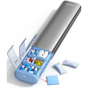 Vaydeer 7-daagse wekelijkse pillenorganizer (ondersteuning 2 keer per dag), metalen reispillenetui, grote capaciteit dagelijkse schattige pillendoos voor supplementen, pillen, vitamines en medicijnen