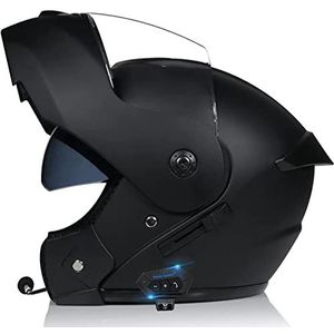 Modulair volledig gezicht met dubbel vizier voor volwassenen Bluetooth-motorhelmen DOT-certificering Opklapbare toerhelmen Ingebouwde Bluetooth-headset met microfoon voor automatisch beantwoorden