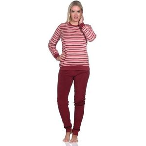 Normann Prachtige badstof pyjama met lange mouwen en manchetten, rood 1, 36-38