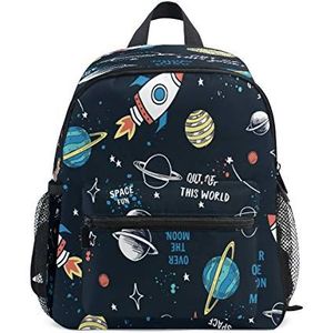 RXYY Kids Rugzakken Cartoon Space Planet Ster Schouder Reizen Peuter School Tas Rugzak met Borstriem voor Meisjes Jongens