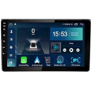 Android 14.0 2 Din Autoradio 9"" Touchscreen Auto Stereo voor Audi A4 met Draadloze Carplay Android Auto GPS navigatie AHD Omgekeerd beeld Stuurwielbediening(S-6(8G+128G))