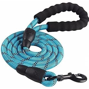 Reflecterend touw Duurzaam Grote Hondenriem Wandelen Halsband Versterken Tractieharnas Ronde Nylon Hondenriem-lichtblauw, 200cm