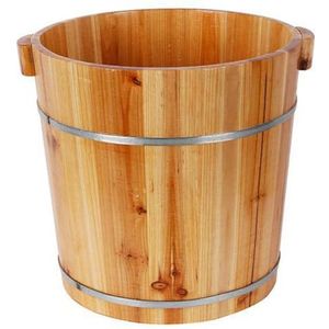 PA-DABAOO Houten Voetbassin, Houten Voetbad Met Deksel, Hydromassagevoettherapiekom, Massief Houten Voetbad Emmer, Pedicure Bassin, Voet Weken Voor Huis Sauna Spa,A1 style