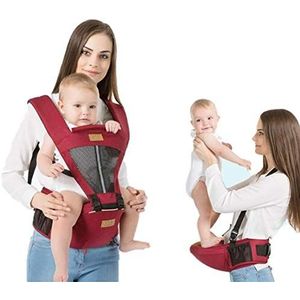 Baby Carrier ergonomisch met hip seat child carrier rugzak voor toddlerbaby sling wrap pasgeboren, zomer ademend en zacht (rood) (kleur: rood)
