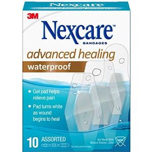 Nexcare Geavanceerde genezende waterdichte verbanden: assorted bandages / 10-count (Doorzichtig) / 10 tellen