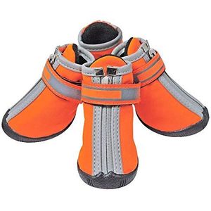 QSCTYG Hondenschoenen Waterdichte Hondenschoenen Voor Grote Honden Anti-slip Winter Reflecterende Huisdier Regenlaarzen Schoeisel Voor Kleine Grote Hond Maat 5 (Kleur: Geel, Maat: 5)