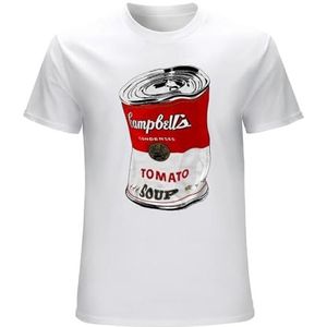 Heren T-shirt Kind Andy Warhol Campbell's verfrommelde rode pop art. wit, Wit, L