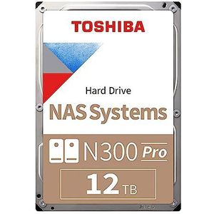TOSHIBA HDWG51CXZSTB N300 PRO 12TB grote zakelijke NAS (tot 24 bays) 3 5 inch interne harde schijf - Tot 300 TB/jaar werklast CMR SATA 6 GB/s 7200 RPM 512 MB cache - HDWG51CXZSTB