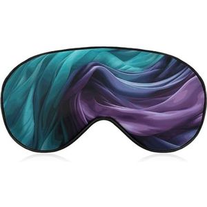 Ademend oogmasker, licht, smaragdgroen en paars, bedrukt, zachte slaapoogmaskers met verstelbare riem, ooglapjes, lichtblokkerende oogmasker voor kantoor, dutje en reizen