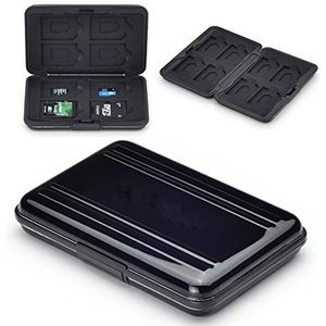 Flycoo Geheugenkaarthoesjes, schokbestendig, stofdicht, waterdicht, antimagnetisch, doos voor 8 SD-kaarten, 8 TF/Micro SD-kaarten (zwart)