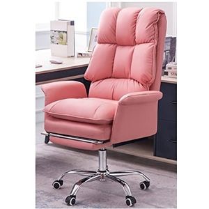 Computer Stoel Bureaustoel Werkstoel Office Gaming Fauteuil Stoel Hoge Rugleuning Bureaustoel Executive Computer Draaistoel Ergonomisch Met Voetsteun Directiestoel Bureaustoelen (Color : Rosa)