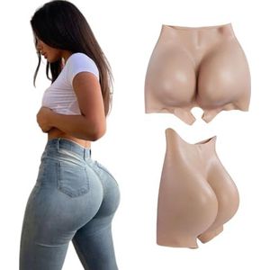 FSYH Realistische open kruis siliconen nep-billen slipje heuplifter gevoerde push-up ondergoed voor vrouwen crossdressing,Color2,L