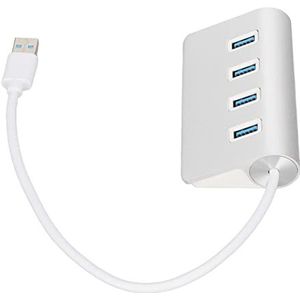 USB Port Extender, 4 Poorten Aluminium USB 3.0 Hub Zilver Hot Swappable voor IOS Air Laptop voor IOS Pro Laptop voor IMac