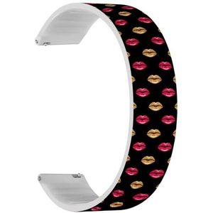Solo Loop Strap Compatibel met Amazfit Bip 3, Bip 3 Pro, Bip U Pro, Bip, Bip Lite, Bip S, Bip S lite, Bip U (roze goud Shimmer Lipstick Kiss) Quick-Release 20 mm rekbare siliconen band band