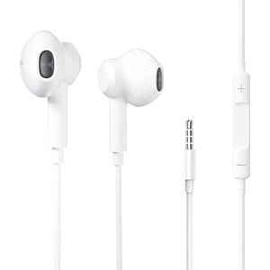 Tecatty 3,5 mm jack in ear hoofdtelefoon met kabel met microfoon en volumeregeling, extra bas, luistercomfort, hifi-stereo audio hoofdtelefoon voor telefoon/pod/pad/MacBook/MP3/MP4/Huawei/Samsung