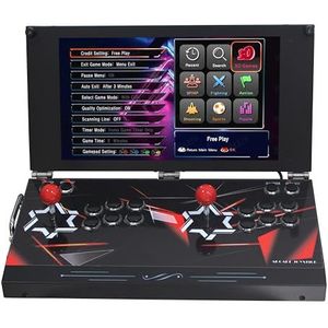 UYXOERA 9800 in 1 draagbare handheld console 17,5 inch HD-scherm dubbele speler matal box DX retro video oplaadbare spelmachine zoeken/verbergen/opslaan/pauzeren games (9800 DX Plus)