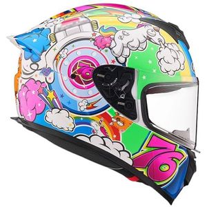 Motorhelm, Volledige motorhelm ECE 22.06 goedgekeurd for mannen en vrouwen for racefietsen, scooters bromfietsen(J,XXXL/(62~63cm))