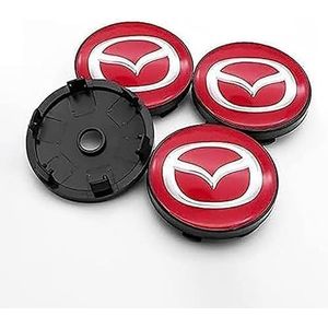 4 stuks auto wielnaafdoppen voor Mazda 2 3 6 CX 3 CX 8 CX 9 MX 5 MX 30 60mm auto wieldoppen wieldoppen vervangende stickers B zwart