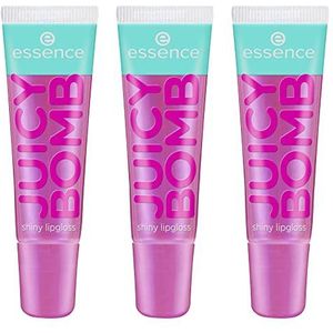 Essence Juicy Bomb Glanzende lipgloss, nr. 105, meerkleurig, glanzend, stralend fris, glinsterend, veganistisch, zonder alcohol, zonder parabenen, zonder microplastic deeltjes, set van 3 stuks (3 x 10