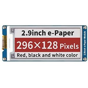 Waveshare 2.9Inch E-Paper Display Module(B),296x128 Resolution 3.3v/5v E-Ink Electronic Paper Screen,Red Black White Three-Color Display for Raspberry Pi/Jetson Nano/Arduino/STM32