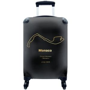 MuchoWow® Koffer - Formule 1 - Monaco - Circuit - Past binnen 55x40x20 cm en 55x35x25 cm - Handbagage - Trolley - Fotokoffer - Cabin Size - Print