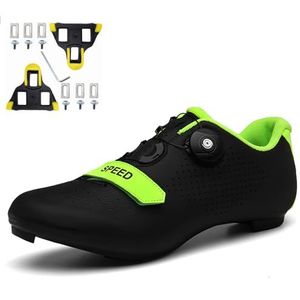 NGARY Unisex fietsen schoenen compatibel met peloton look spd spd-sl delta cleats road fietsen riding schoenen binnen voor mannen vrouwen,zwart,41 EU