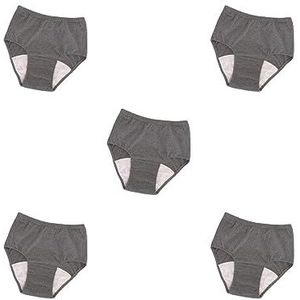 5 Set van zachte mannen incontinentie ondergoed urine voor slapen lange tijd rijden volwassen donkergrijs L, L 150CC