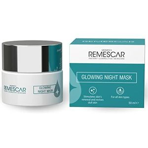 Remescar Glowing Night Face Mask 50 ml - Exfoliërend Gezichtsmasker, Hydraterend Nachtmasker, Verwijdert dode huidcellen, Ontstopt poriën en Verlicht oneffenheden, voor stralende huid