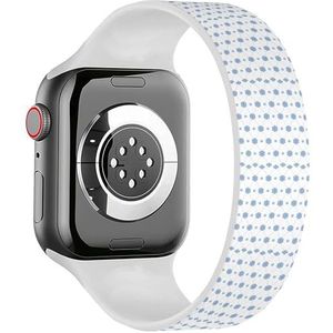 Solo Loop Band Compatibel met All Series Apple Watch 42/44/45/49mm (Blauw Witte Sneeuwvlokken) Elastische Siliconen Band Strap Accessoire, Siliconen, Geen edelsteen