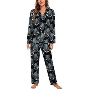 Wild Hog Head pyjama met lange mouwen voor vrouwen, klassieke nachtkleding, nachtkleding, zachte pyjamasets