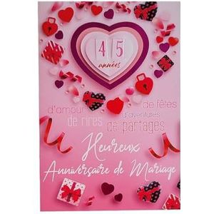 KBC Wenskaart - Huwelijksverjaardag - Rode Roze Harten