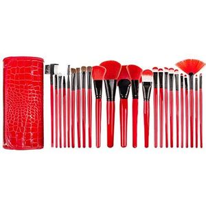 Makkelijk te gebruiken Professionele kwaliteit Cosmetische 24 stuks Grote Rode make-up kwasten Crocodile Pattern make-up kwast for gezichtscontouren Gemakkelijk langzame afgifte niet gemakkelijk te Pl