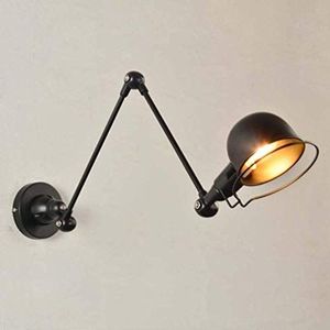 Industriële vintage wandlamp, uittrekbaar, lange arm, retro, industriële wandlamp, verstelbaar, lager/sleep.