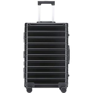 Bagage Trolley Koffer Klassieke Aluminium Frame, Felle Kleurenkoffer Met TSA-slot, Geen Ritssluiting, Met Stille Wielen Reiskoffer Handbagage (Color : E, Size : 24"")