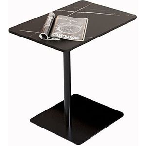 Prachtige bijzettafel, kleine afneembare salontafel voor de bank (48x33cm), L-vormige ijzeren beugel nachtkastje/hoektafel, slaapkamer nachtkastje (kleur: J(rock slab), maat: 55cm)