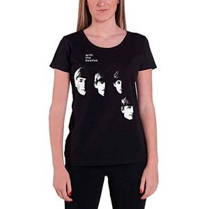 T-Shirt # S Black Femmina # With The Beatles