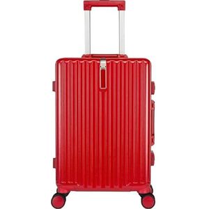 Bagage Trolley Koffer Lichtgewicht En Stevige Cabinekoffer Lichtgewicht ABS Handbagage Handbagage 4 Spinners Reiskoffer Handbagage (Color : Rot, Size : 22 inches)