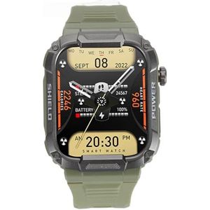 Smartwatch for heren, multifunctionele duurzame IP68 waterdichte Bluetooth5.2 smartwatch met 1,85 inch display, 400 mAh batterij, weersvoorspelling, muziekbediening zwart / 3013(Color:Green)
